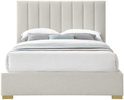 Meridian Furniture - Pierce Beige Linen Textured Fabric King Bed - PierceBeige-K veiw 5