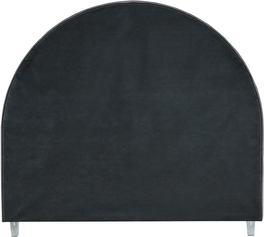 Meridian Furniture - Rainbow Grey Velvet Queen Bed - RainbowGrey-Q veiw 7