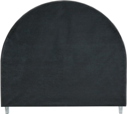Meridian Furniture - Rainbow Grey Velvet Queen Bed - RainbowGrey-Q veiw 7