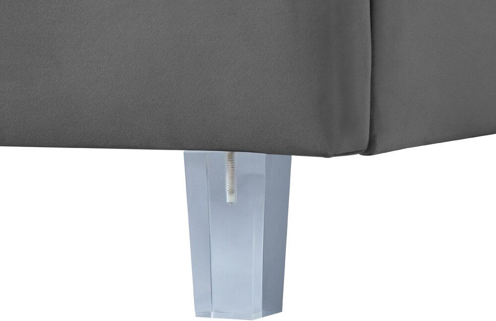 Meridian Furniture - Rainbow Grey Velvet Twin Bed - RainbowGrey-T veiw 6