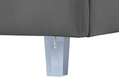 Meridian Furniture - Rainbow Grey Velvet Twin Bed - RainbowGrey-T veiw 6