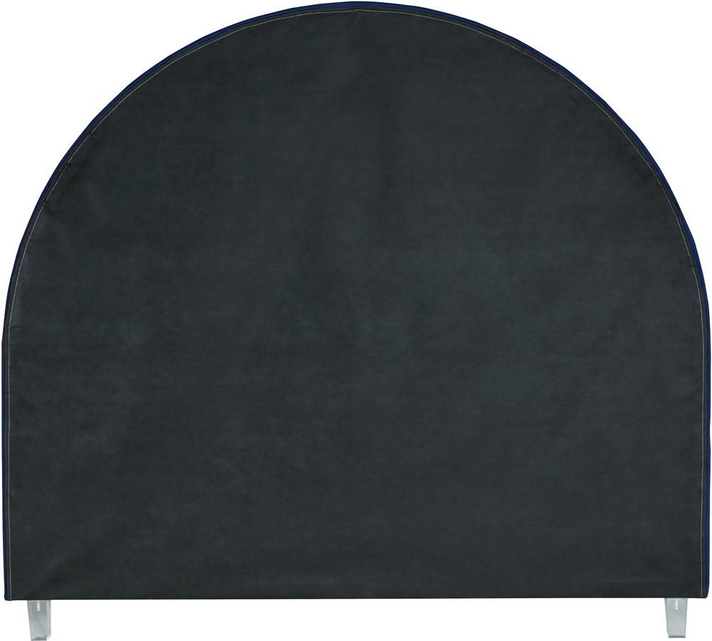 Meridian Furniture - Rainbow Navy Velvet Queen Bed - RainbowNavy-Q veiw 7