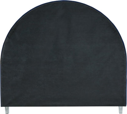 Meridian Furniture - Rainbow Navy Velvet Queen Bed - RainbowNavy-Q veiw 7