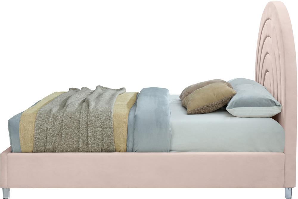 Meridian Furniture - Rainbow Pink Velvet Full Bed - RainbowPink-F veiw 5