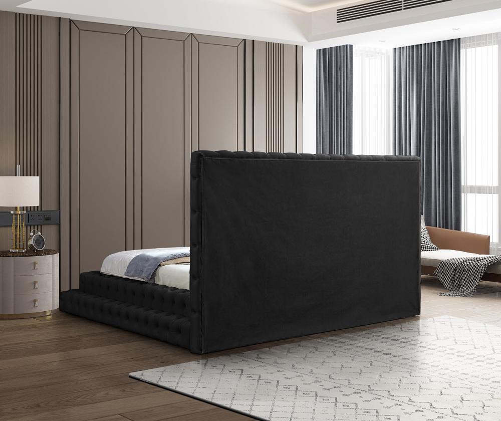 Meridian Furniture - Revel Black Velvet King Bed - RevelBlack-K veiw 6
