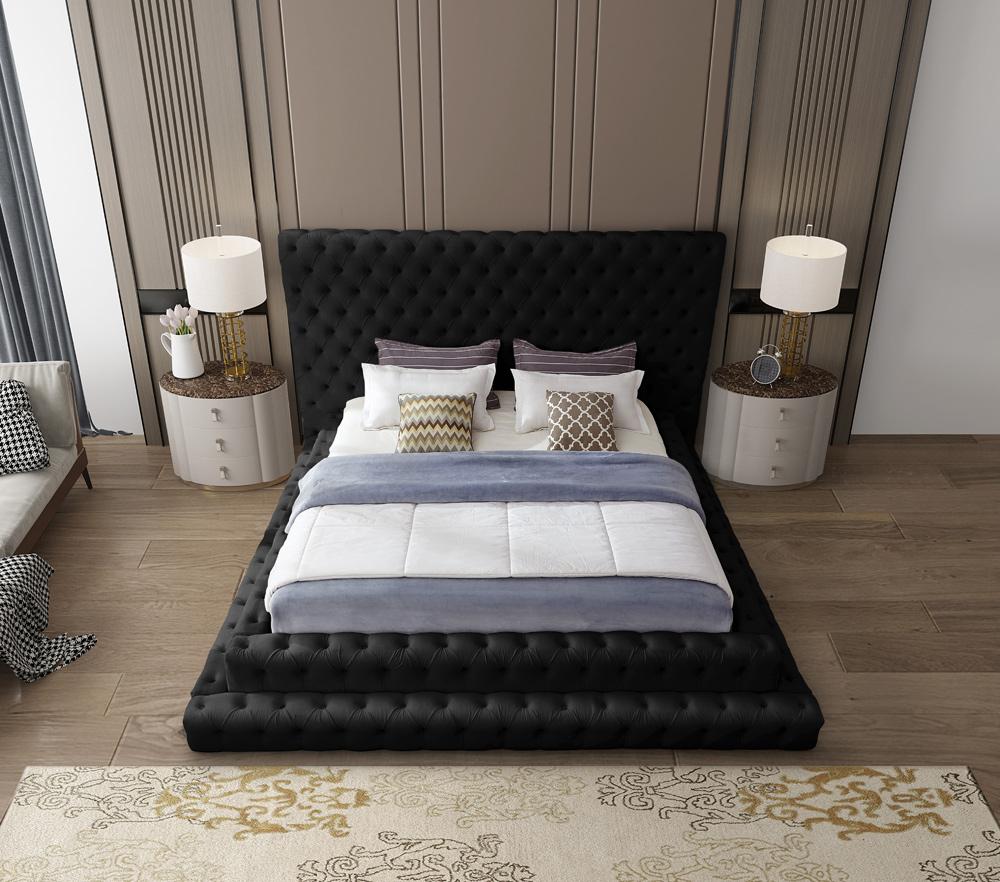 Meridian Furniture - Revel Black Velvet King Bed - RevelBlack-K veiw 7