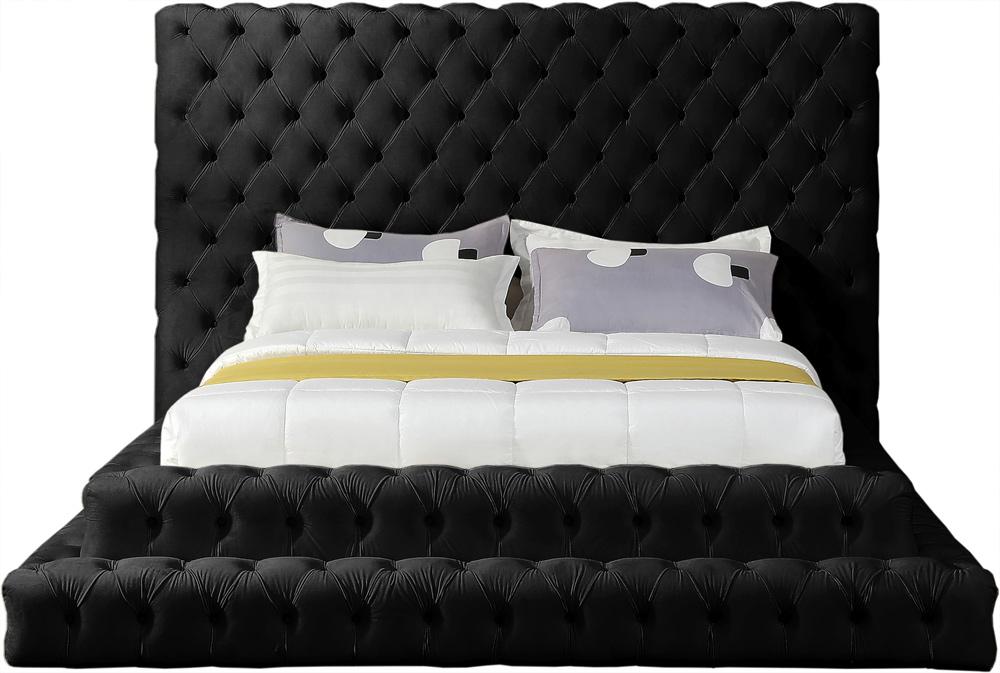 Meridian Furniture - Revel Black Velvet Queen Bed - RevelBlack-Q veiw 3