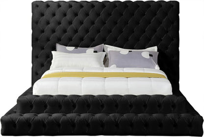 Meridian Furniture - Revel Black Velvet Queen Bed - RevelBlack-Q veiw 3