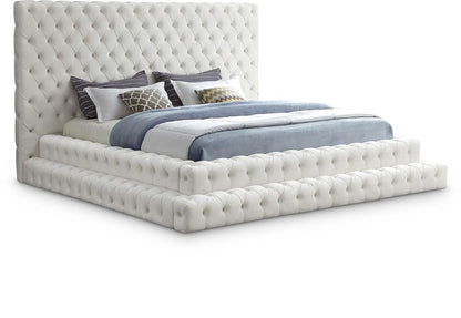 Meridian Furniture - Revel Cream Velvet King Bed - RevelCream-K veiw 1