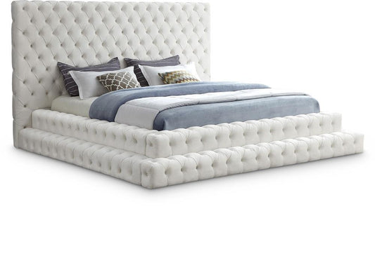 Meridian Furniture - Revel Cream Velvet King Bed - RevelCream-K veiw 1