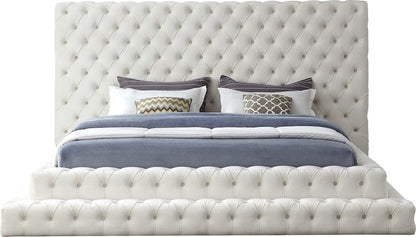 Meridian Furniture - Revel Cream Velvet King Bed - RevelCream-K veiw 3