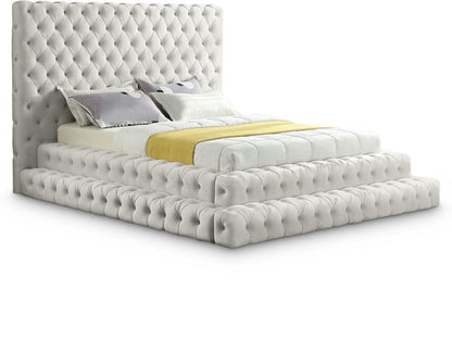 Meridian Furniture - Revel Cream Velvet Queen Bed - RevelCream-Q veiw 1