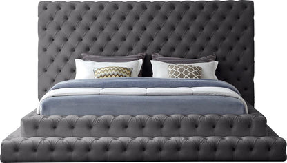 Meridian Furniture - Revel Grey Velvet King Bed - RevelGrey-K veiw 3