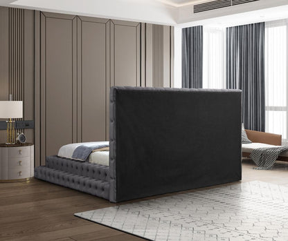 Meridian Furniture - Revel Grey Velvet King Bed - RevelGrey-K veiw 6
