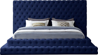 Meridian Furniture - Revel Navy Velvet King Bed - RevelNavy-K veiw 3