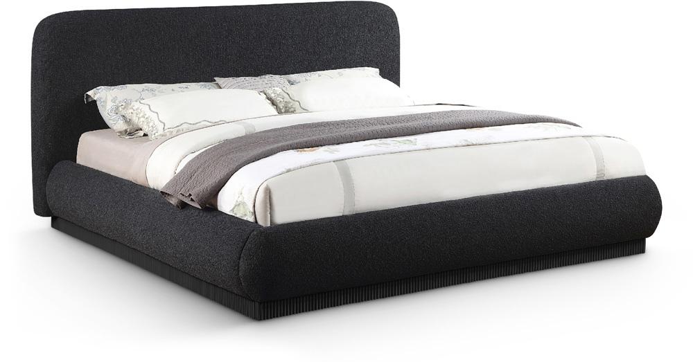 Meridian Furniture - Rigby Black Boucle Fabric King Bed - B1276Black-K veiw 1