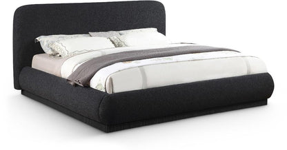 Meridian Furniture - Rigby Black Boucle Fabric Queen Bed - B1276Black-Q veiw 1