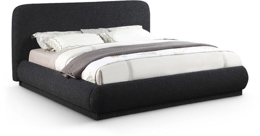 Meridian Furniture - Rigby Black Boucle Fabric Queen Bed - B1276Black-Q veiw 1