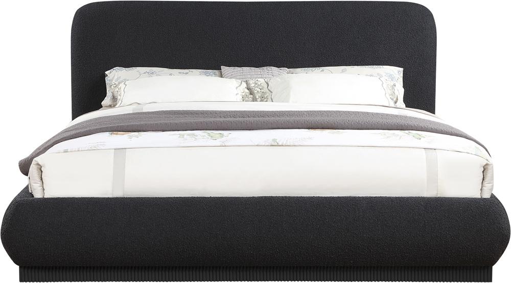 Meridian Furniture - Rigby Black Boucle Fabric Queen Bed - B1276Black-Q veiw 3