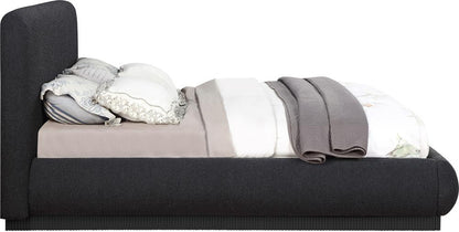 Meridian Furniture - Rigby Black Boucle Fabric Queen Bed - B1276Black-Q veiw 4