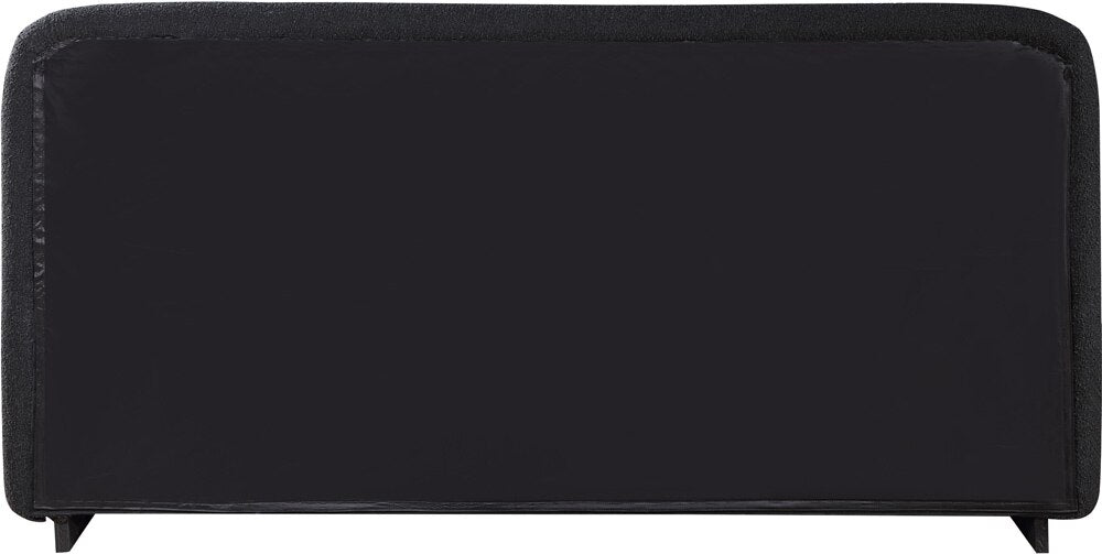 Meridian Furniture - Rigby Black Boucle Fabric Queen Bed - B1276Black-Q veiw 5