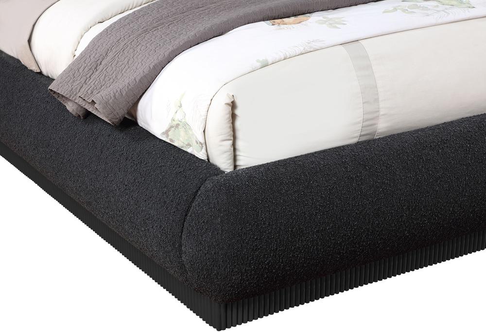 Meridian Furniture - Rigby Black Boucle Fabric Queen Bed - B1276Black-Q veiw 6