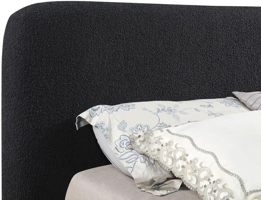 Meridian Furniture - Rigby Black Boucle Fabric Queen Bed - B1276Black-Q veiw 7
