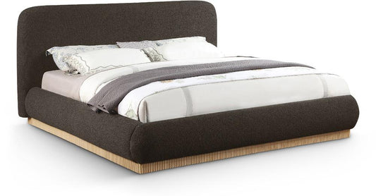 Meridian Furniture - Rigby Brown Boucle Fabric King Bed - B1275Brown-K veiw 1