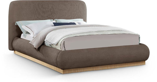 Meridian Furniture - Rigby Brown Linen Textured Fabric Queen Bed - B1277Brown-Q veiw 1