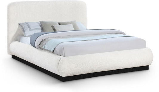 Meridian Furniture - Rigby Cream Boucle Fabric King Bed - B1276Cream-K veiw 1