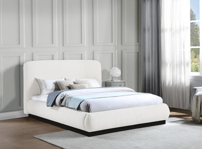 Meridian Furniture - Rigby Cream Boucle Fabric King Bed - B1276Cream-K veiw 2