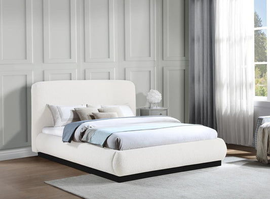 Meridian Furniture - Rigby Cream Boucle Fabric King Bed - B1276Cream-K veiw 2