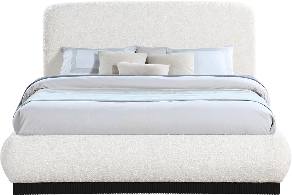 Meridian Furniture - Rigby Cream Boucle Fabric King Bed - B1276Cream-K veiw 3