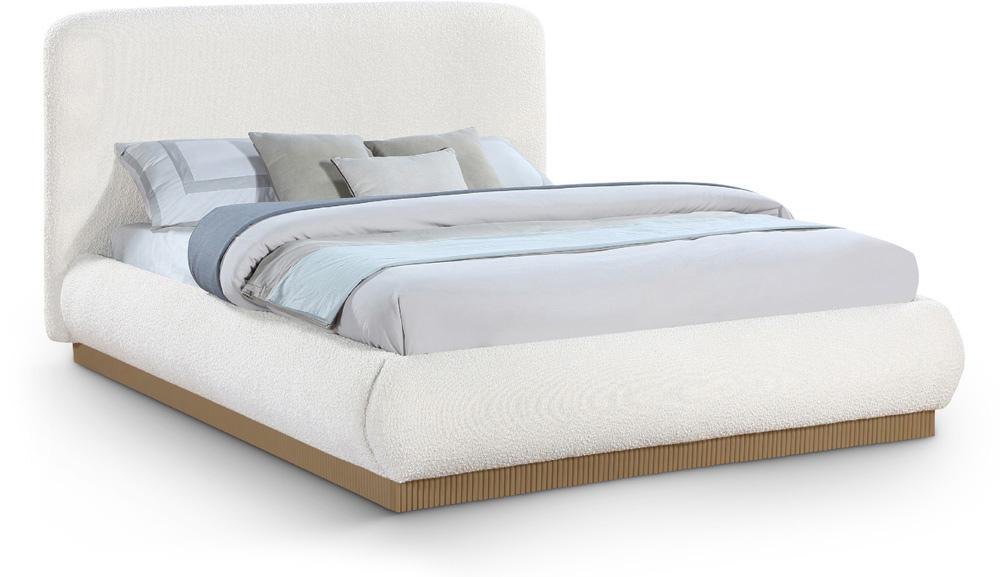 Meridian Furniture - Rigby Cream Boucle Fabric Queen Bed - B1275Cream-Q veiw 1