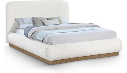 Meridian Furniture - Rigby Cream Boucle Fabric Queen Bed - B1275Cream-Q veiw 1