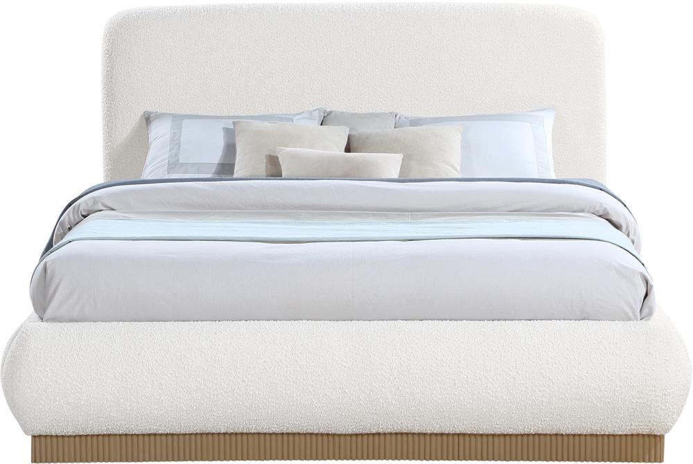 Meridian Furniture - Rigby Cream Boucle Fabric Queen Bed - B1275Cream-Q veiw 3