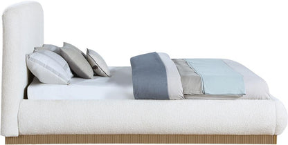 Meridian Furniture - Rigby Cream Boucle Fabric Queen Bed - B1275Cream-Q veiw 4