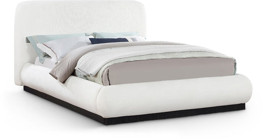 Meridian Furniture - Rigby Cream Linen Textured Fabric King Bed - B1278Cream-K veiw 1