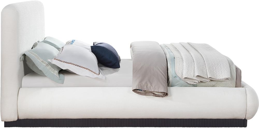 Meridian Furniture - Rigby Cream Linen Textured Fabric King Bed - B1278Cream-K veiw 4
