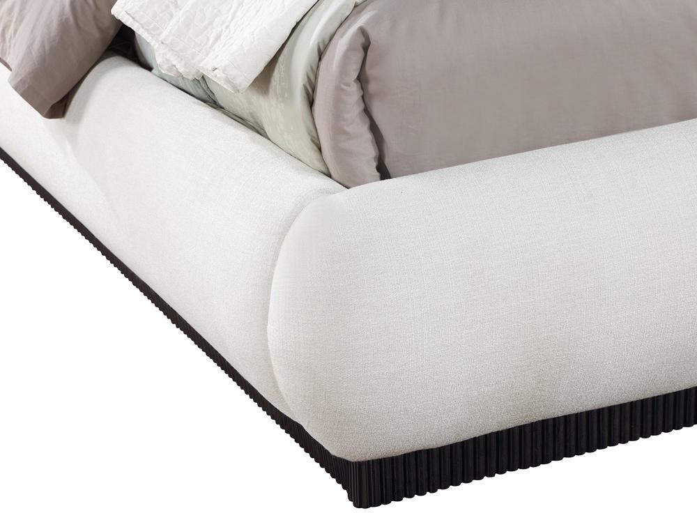 Meridian Furniture - Rigby Cream Linen Textured Fabric King Bed - B1278Cream-K veiw 7