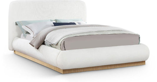 Meridian Furniture - Rigby Cream Linen Textured Fabric Queen Bed - B1277Cream-Q veiw 1