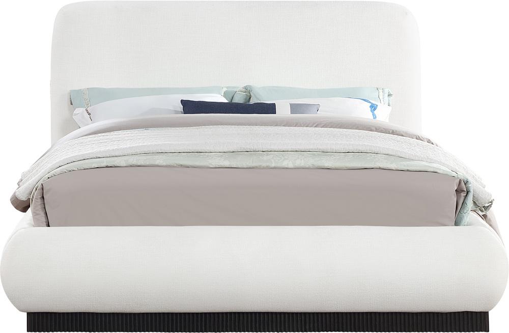 Meridian Furniture - Rigby Cream Linen Textured Fabric Queen Bed - B1278Cream-Q veiw 3