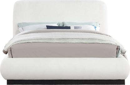 Meridian Furniture - Rigby Cream Linen Textured Fabric Queen Bed - B1278Cream-Q veiw 3
