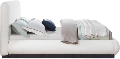 Meridian Furniture - Rigby Cream Linen Textured Fabric Queen Bed - B1278Cream-Q veiw 4