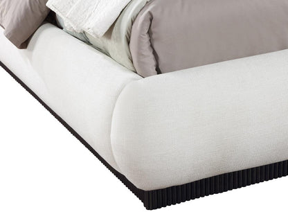 Meridian Furniture - Rigby Cream Linen Textured Fabric Queen Bed - B1278Cream-Q veiw 7