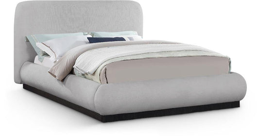 Meridian Furniture - Rigby Grey Linen Textured Fabric Queen Bed - B1278Grey-Q veiw 1