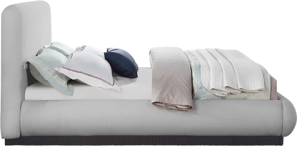 Meridian Furniture - Rigby Grey Linen Textured Fabric Queen Bed - B1278Grey-Q veiw 4