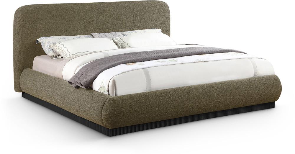 Meridian Furniture - Rigby Olive Boucle Fabric King Bed - B1276Olive-K veiw 1
