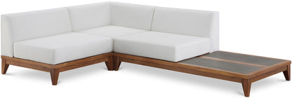 Meridian Furniture - Rio Off White Water Resistant Fabric Outdoor Patio Modular Sectional - 3Pc - 389White-Sec3A veiw 1