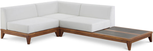 Meridian Furniture - Rio Off White Water Resistant Fabric Outdoor Patio Modular Sectional - 3Pc - 389White-Sec3A veiw 1